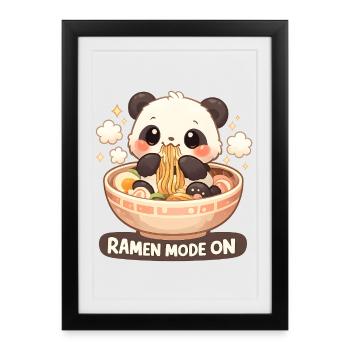 Ramen Panda Mode On - Framed poster (27 × 37 cm) - black - Front