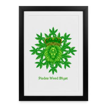 Pisdez Weed Blyat - Affiche encadrée (27 × 37 cm) - noir - Devant