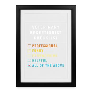 Veterinarian, Receptionist, Veterinarian, Secretary - Framed poster (27 × 37 cm) - black - Front