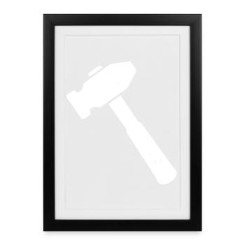 Hammer Tool Craft Icon Vector - Framed poster (27 × 37 cm) - black - Front