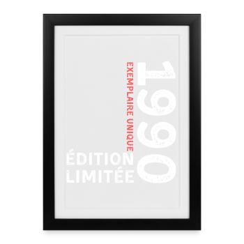 1990's vintage typographic style - Framed poster (27 × 37 cm) - black - Front