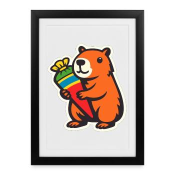 Capybara School Enrollment - Framed poster (27 × 37 cm) - black - Front