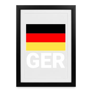 Germany flag with CEFR abbreviation - Framed poster (27 × 37 cm) - black - Front