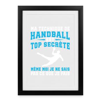 Handball - Affiche encadrée (27 × 37 cm) - noir - Devant