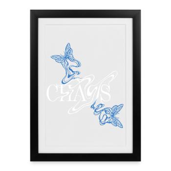 Butterfly font with wings - Framed poster (27 × 37 cm) - black - Front