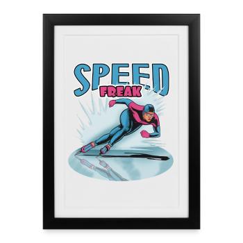 Speed Freak: Speed skater - Framed poster (27 × 37 cm) - black - Front