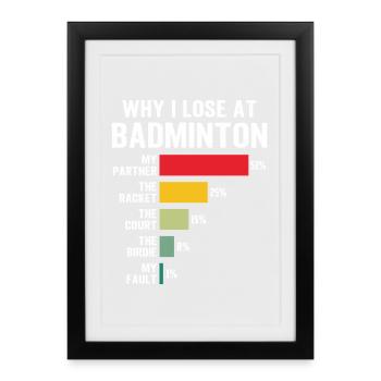 Why I Lose at Badminton - Framed poster (27 × 37 cm) - black - Front