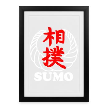 Symbole d’art martial Kanji du sumo - Affiche encadrée (27 × 37 cm) - noir - Devant