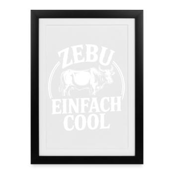 Zebu Simply Cool Logo - Affiche encadrée (27 × 37 cm) - noir - Devant