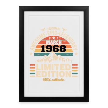Vintage Anniversary March 1968 March 1968 - Framed poster (27 × 37 cm) - black - Front