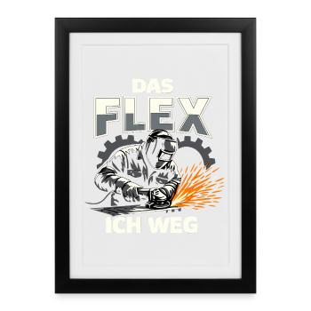 Welder Flex Grinder Funny Gift - Framed poster (27 × 37 cm) - black - Front