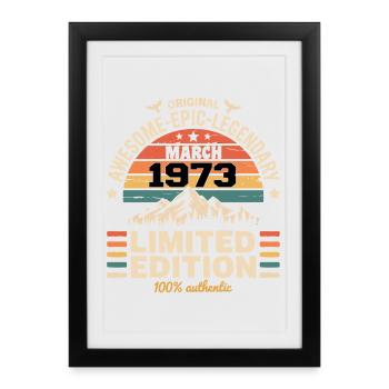 Vintage Anniversary March 1973 March 1973 - Framed poster (27 × 37 cm) - black - Front