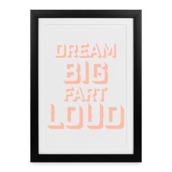 Rêve gros pet fort Drôle de motivation - Affiche encadrée (27 × 37 cm) - noir - Devant