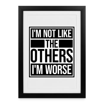 I'm Not Like The Others I'm Worse Funny Sarcasm - Framed poster (27 × 37 cm) - black - Front