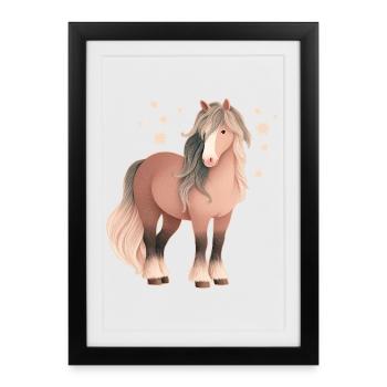Cheval avec des étoiles - Affiche encadrée (27 × 37 cm) - noir - Devant