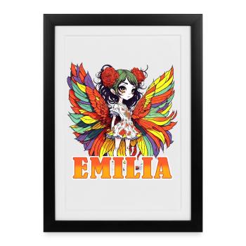 Emilia - maiden name - fairy - Framed poster (27 × 37 cm) - black - Front