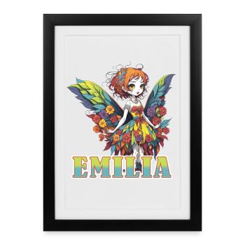 Emilia - maiden name - fairy - Framed poster (27 × 37 cm) - black - Front