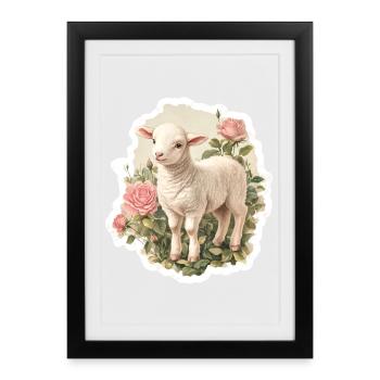 Agneau - Affiche encadrée (27 × 37 cm) - noir - Devant