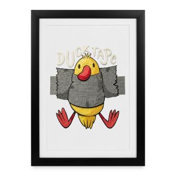 Ruban adhésif à canard - Affiche encadrée (27 × 37 cm) - noir - Devant