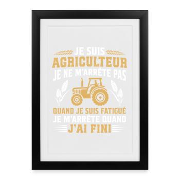 Je suis agriculteur  - Affiche encadrée (27 × 37 cm) - noir - Devant