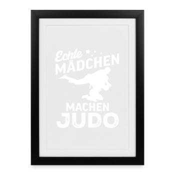 echte maedchen machen judo  - Gerahmtes Poster (27 × 37 cm) - Schwarz - Vorne