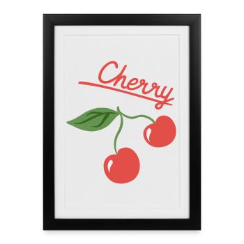 Cherry Fruit Summer Design - Framed poster (27 × 37 cm) - black - Front