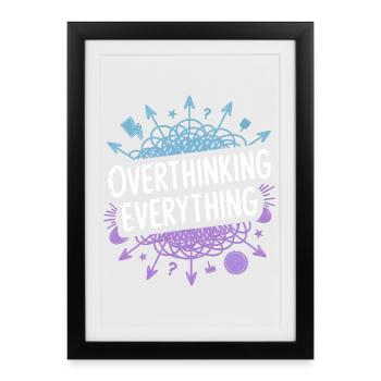 Overthinking Everything ADHD Chaos - Framed poster (27 × 37 cm) - black - Front