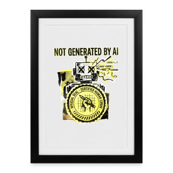 AI Human Error - Framed poster (27 × 37 cm) - black - Front