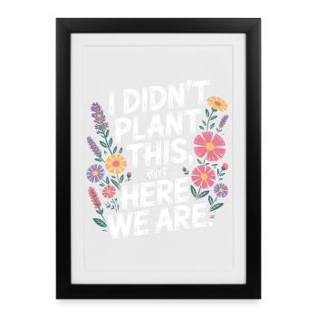 Je n’ai pas planté cette citation florale - Affiche encadrée (27 × 37 cm) - noir - Devant