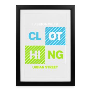 CLOTHING Urban Block — Neon Black - Framed poster (27 × 37 cm) - black - Front
