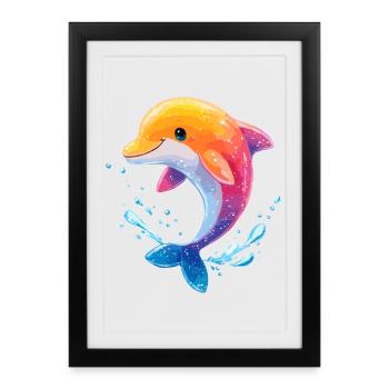 Colored Dolphin Spritz - Framed poster (27 × 37 cm) - black - Front