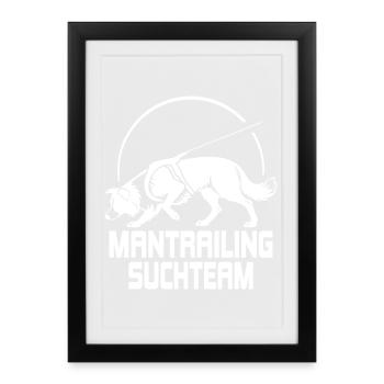 Border Collie Mantrailing Search Team Dogs Dog - Framed poster (27 × 37 cm) - black - Front
