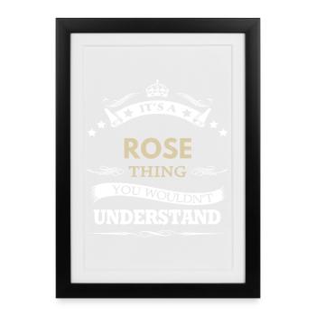 C’est une chose rose Nom personnalisé cadeau - Affiche encadrée (27 × 37 cm) - noir - Devant