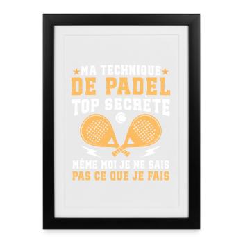 ma technique de padel  - Affiche encadrée (27 × 37 cm) - noir - Devant