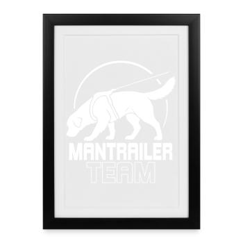 Golden Retriever Mantrailer Team Chiens de sport - Affiche encadrée (27 × 37 cm) - noir - Devant