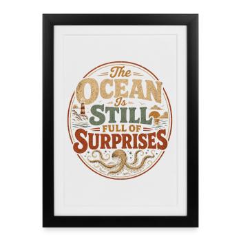 L’océan est plein de secrets - Affiche encadrée (27 × 37 cm) - noir - Devant