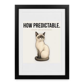 HOW PREDICTABLE Sarcastic Cat Design - Gerahmtes Poster (27 × 37 cm) - Schwarz - Vorne