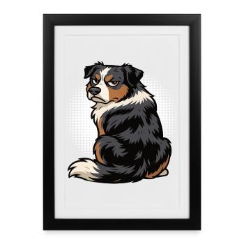 Australian Shepherd Aussie Aussie Owners Aussies - Framed poster (27 × 37 cm) - black - Front