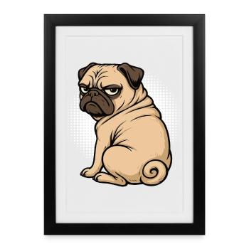 Pug Pugs Pug Owner Pug Lover Pug Holder - Framed poster (27 × 37 cm) - black - Front