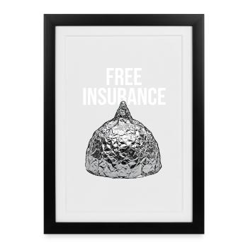 Alu Hat Insurance - Affiche encadrée (27 × 37 cm) - noir - Devant