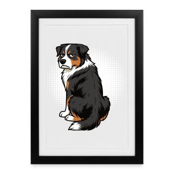 Australian Shepherd Aussie Aussie Owners Aussies - Framed poster (27 × 37 cm) - black - Front