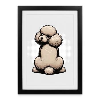 Caniche Caniche Propriétaire Caniche Amoureux Caniche Chien - Affiche encadrée (27 × 37 cm) - noir - Devant