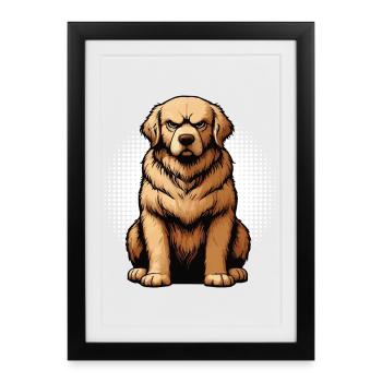 Golden Retriever Goldie Goldiepropriétaire Goldies - Affiche encadrée (27 × 37 cm) - noir - Devant