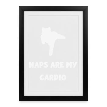 Naps Are My Cardio Cat - Framed poster (27 × 37 cm) - black - Front