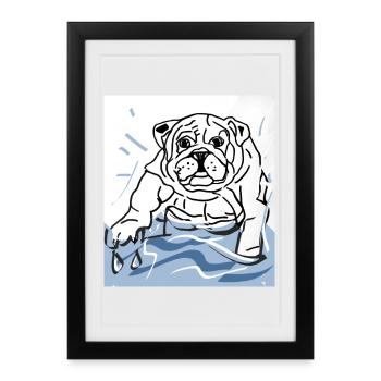 Bulldog - Affiche encadrée (27 × 37 cm) - noir - Devant