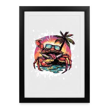 Crab Crab Summer Holiday - Framed poster (27 × 37 cm) - black - Front