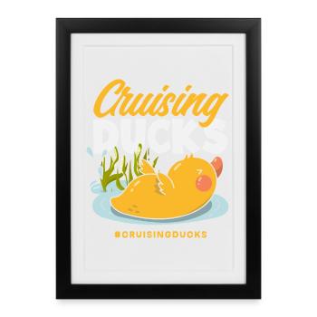 Motifs drôles de canards Citons amoureux de canards - Affiche encadrée (27 × 37 cm) - noir - Devant
