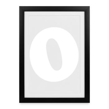 Imprimé grand style O | Lettre O | O Logo - Affiche encadrée (27 × 37 cm) - noir - Devant