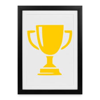 Champion de la victoire en coupe Sportif - Affiche encadrée (27 × 37 cm) - noir - Devant