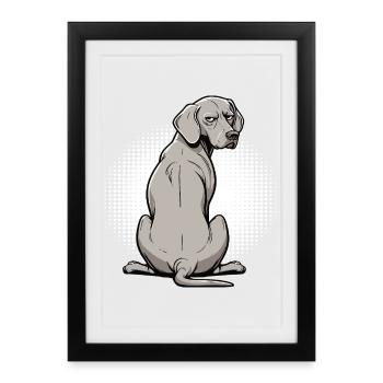 Propriétaire de Weimaraner Passionné de Weimaraner - Affiche encadrée (27 × 37 cm) - noir - Devant